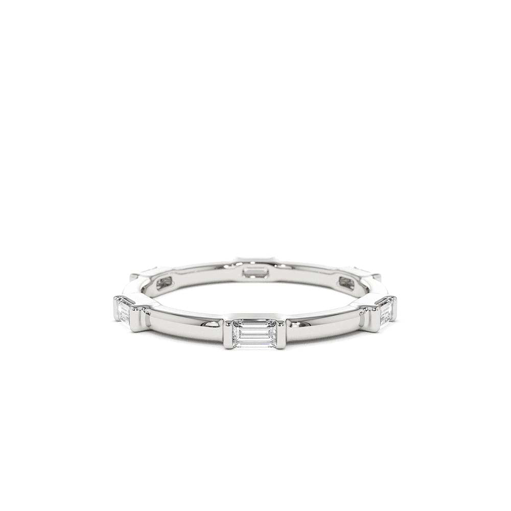 14K Stackable Baguette Diamond Eternity Ring - view 3