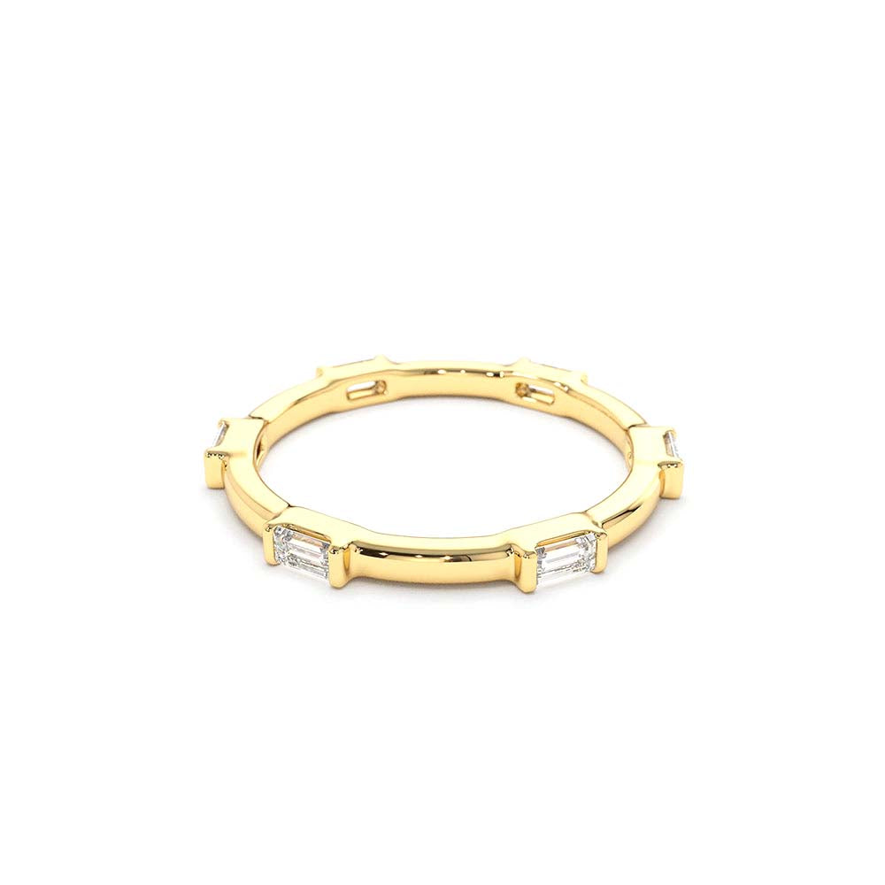 14K Stackable Baguette Diamond Eternity Ring - view 4