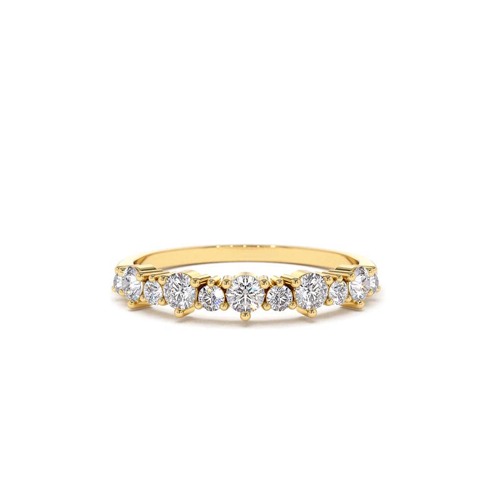 14K Round Diamond Unique Wedding Ring by Orlina Fine
