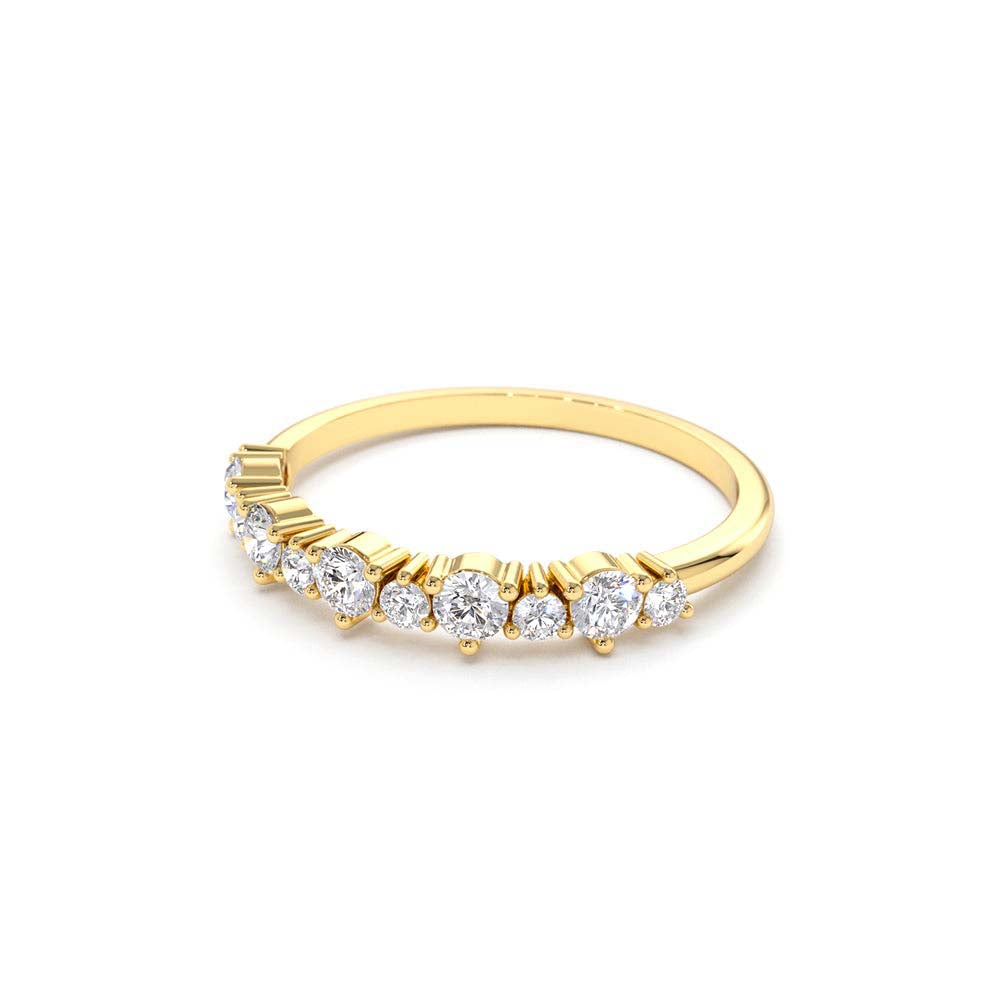 14K Round Diamond Unique Wedding Ring - view 4