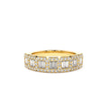 14K Gold Unique Baguette and Round Diamond Anniversary Ring by Orlina Fine