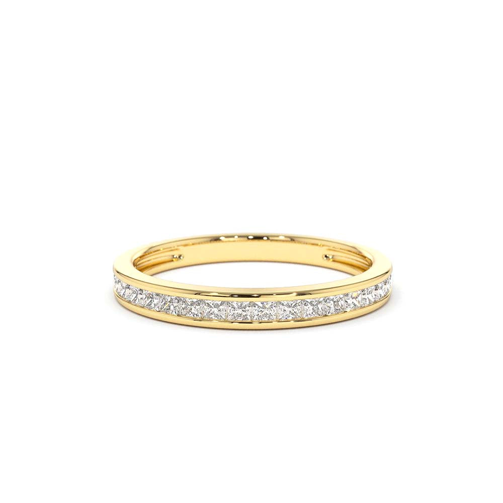 14K Channel Setting Princess Cut Half Eternity Diamond Ring by Orlina Fine