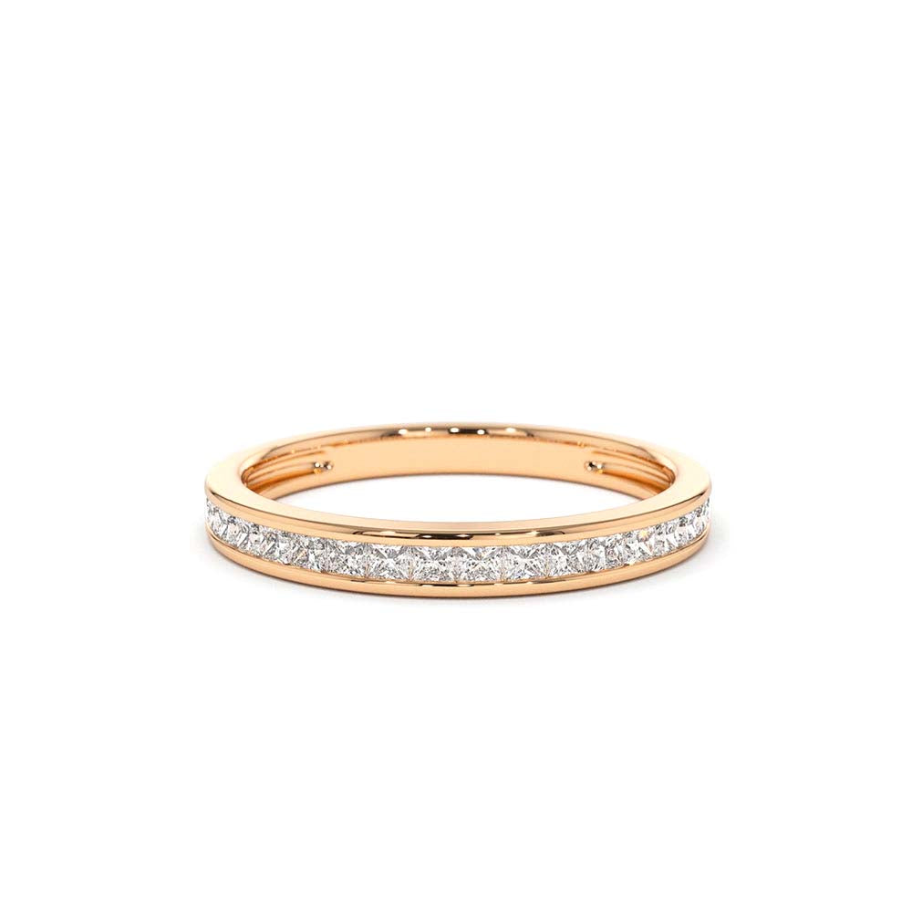 14K Channel Setting Princess Cut Half Eternity Diamond Ring - view 2