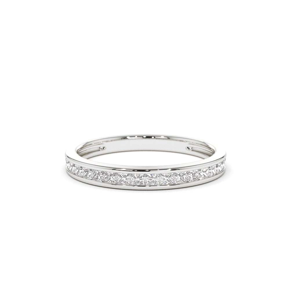 14K Channel Setting Princess Cut Half Eternity Diamond Ring - view 3
