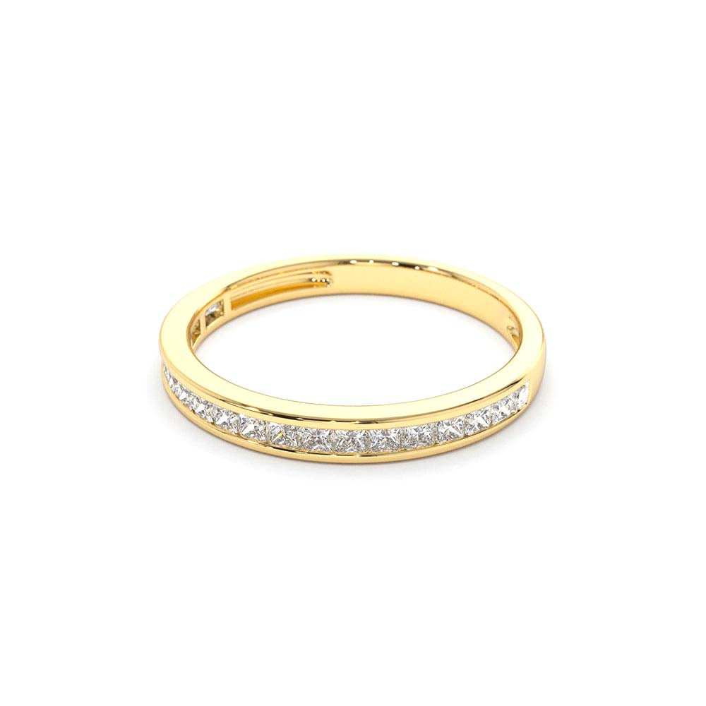 14K Channel Setting Princess Cut Half Eternity Diamond Ring - view 4