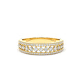 14K Triple Row Diamond Wedding Ring by Orlina Fine