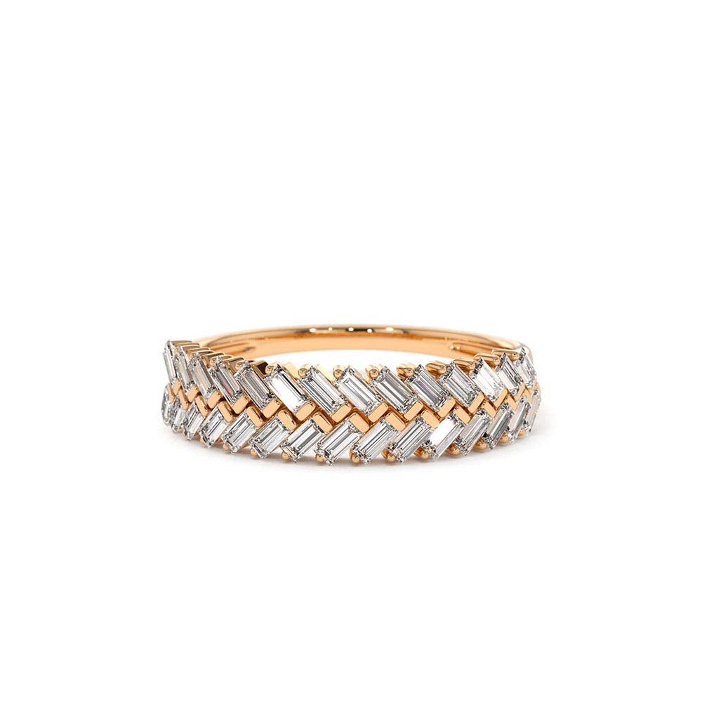 14K Step Baguette Diamond Ring - view 2