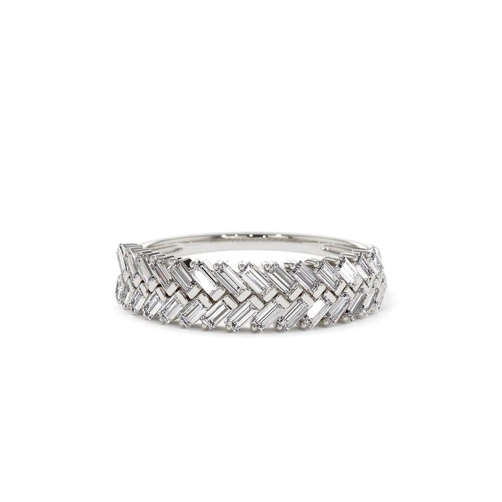 14K Step Baguette Diamond Ring - view 3