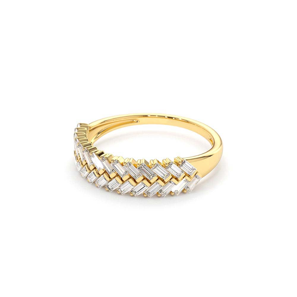 14K Step Baguette Diamond Ring - view 4