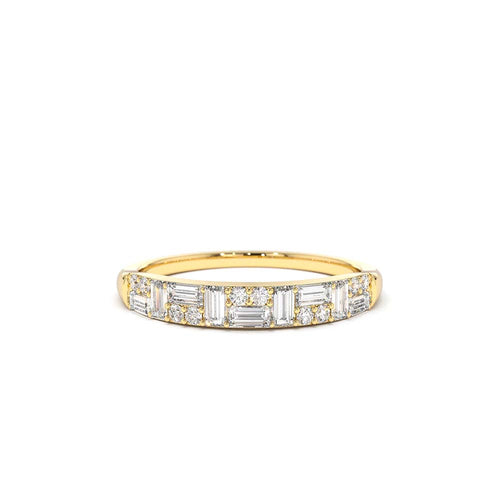 14K Baguette Diamond Stacking Ring by Orlina Fine