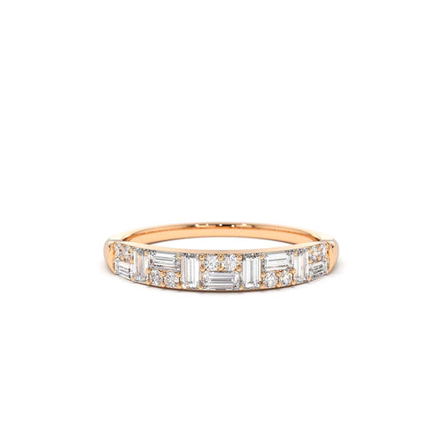 14K Baguette Diamond Stacking Ring - view 2