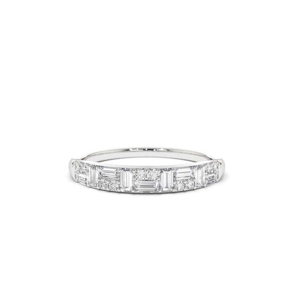 14K Baguette Diamond Stacking Ring - view 3