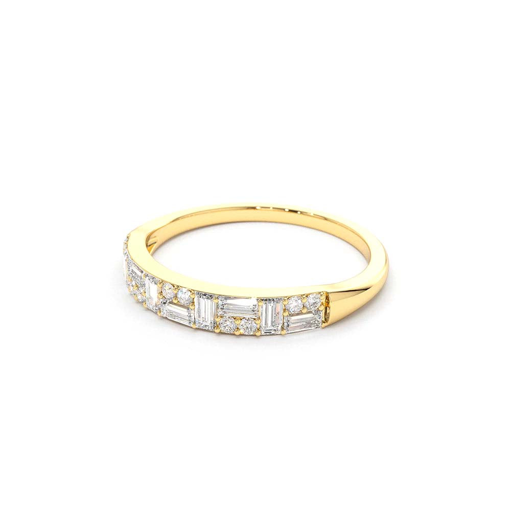 14K Baguette Diamond Stacking Ring - view 4