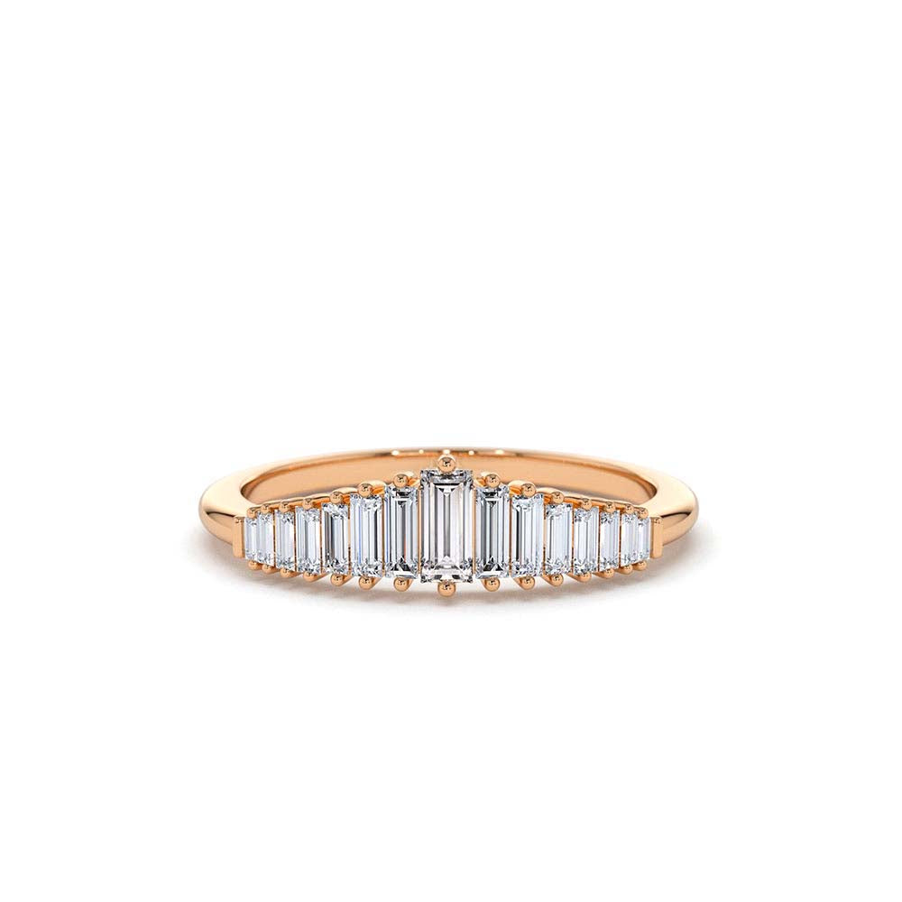 14K Baguette Diamond Tiara Ring - view 2