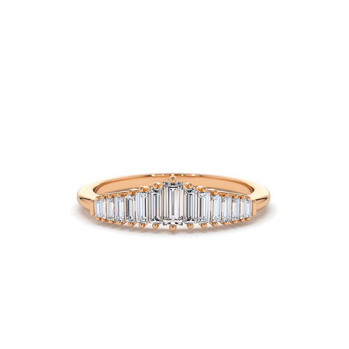 14K Baguette Diamond Tiara Ring - view 2