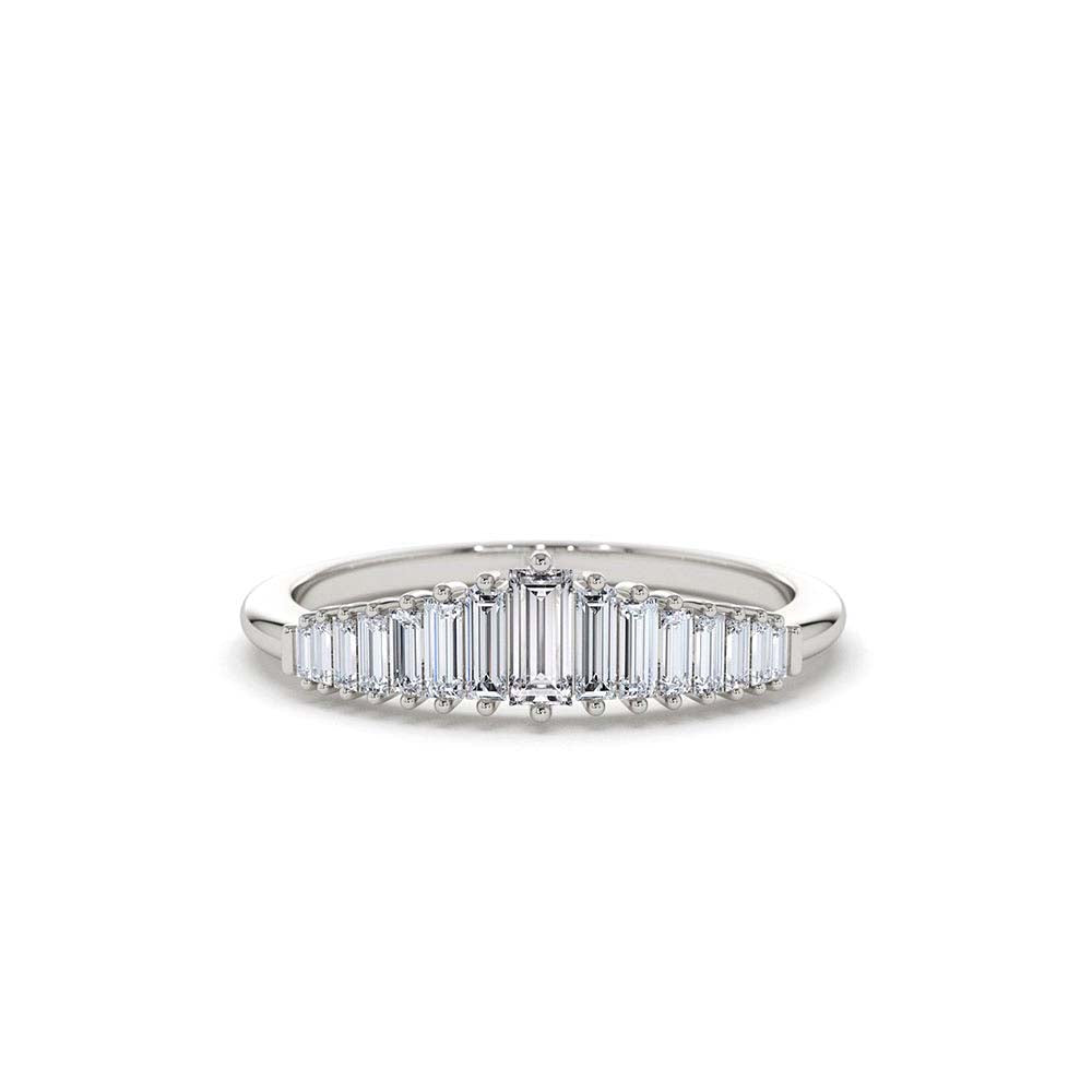 14K Baguette Diamond Tiara Ring - view 3