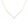 14K V Shaped Diamond Chevron Necklace by Orlina Fine