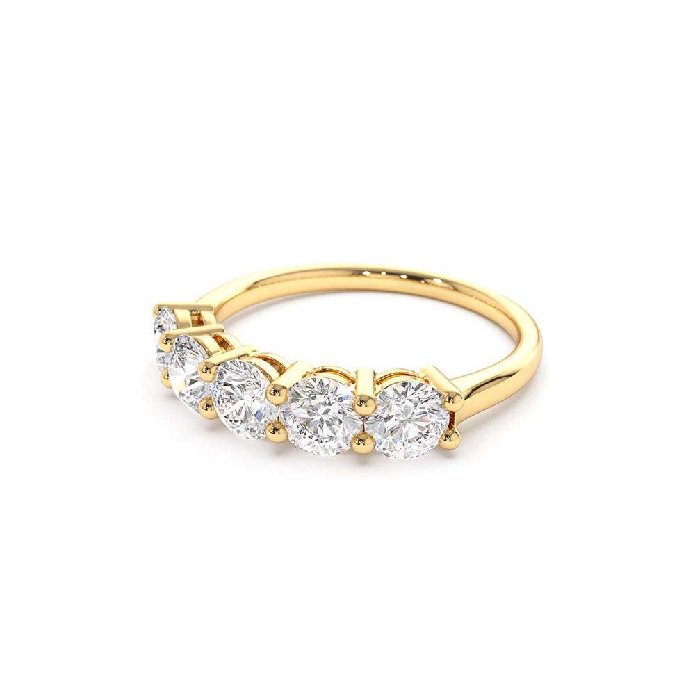 14K Five Stone 1ctw Wire Basket Diamond Ring - view 4