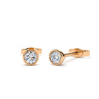 14K Bezel Setting Round Diamond Studs - view 2