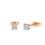 14K Prong Setting Round Diamond Studs - view 2