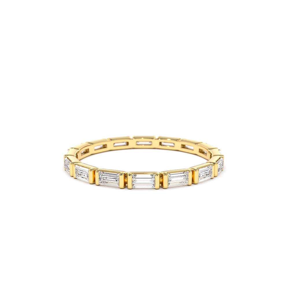 14K Bar Setting Baguette Diamond Eternity Ring by Orlina Fine