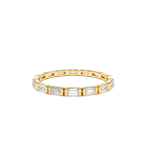 14K Bar Setting Baguette Diamond Eternity Ring by Orlina Fine