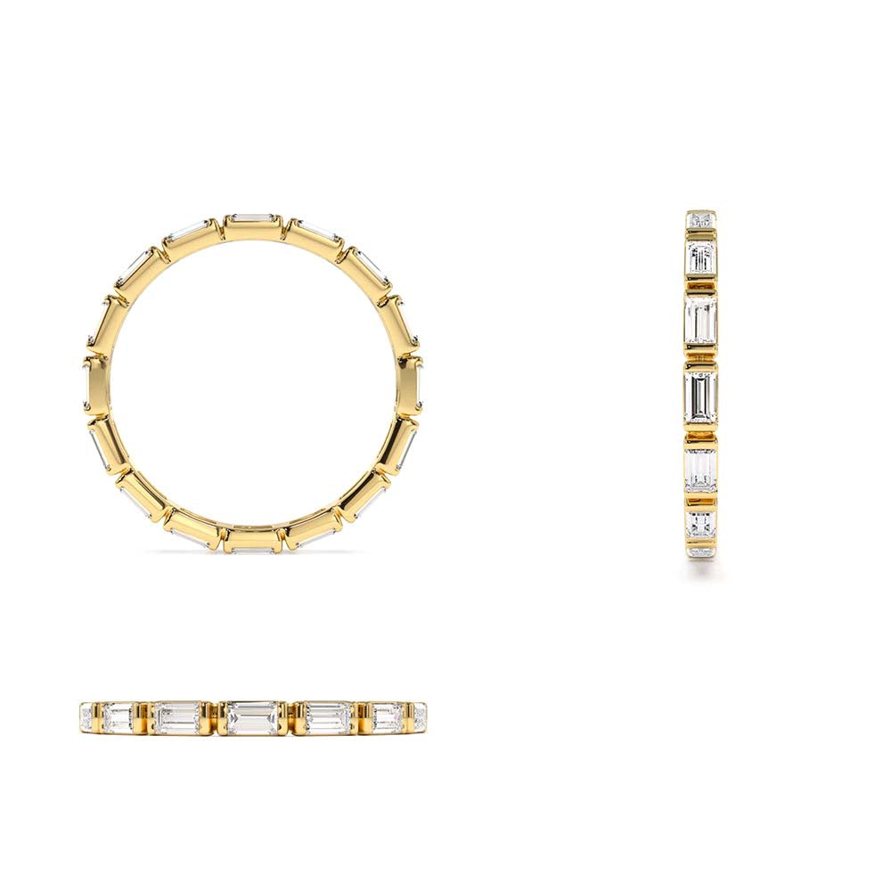 14K Bar Setting Baguette Diamond Eternity Ring - view 5