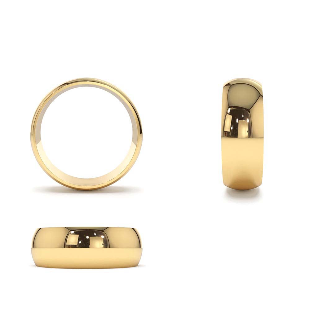 14K Classic 6MM Dome Wedding Ring - view 5