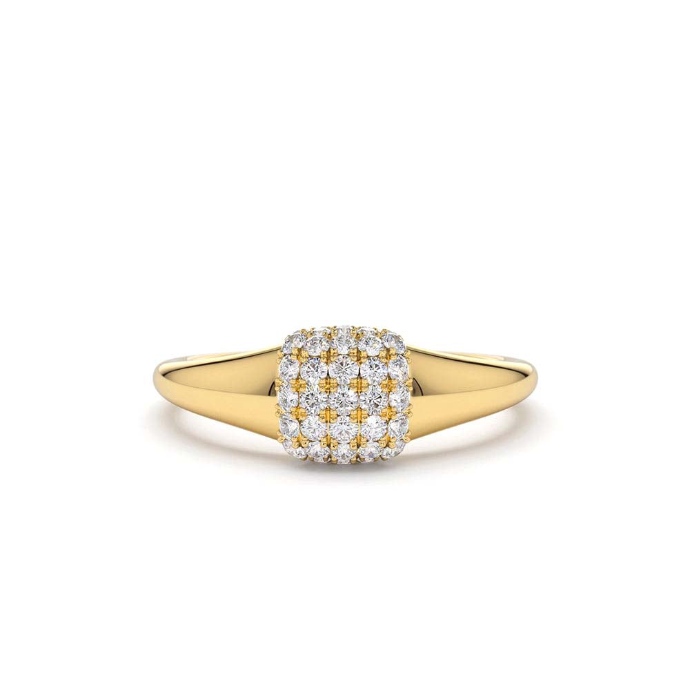 14K Pave Diamond Pinky Ring by Orlina Fine