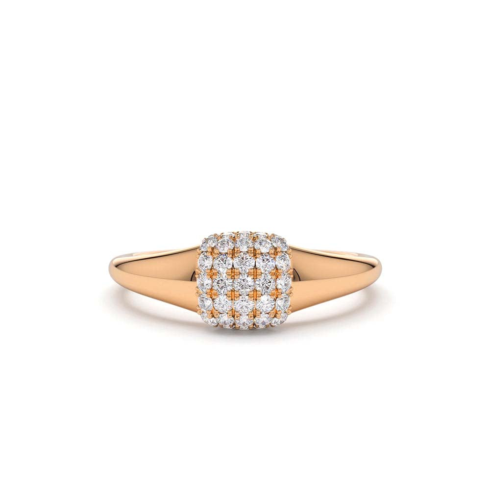 14K Pave Diamond Pinky Ring - view 2