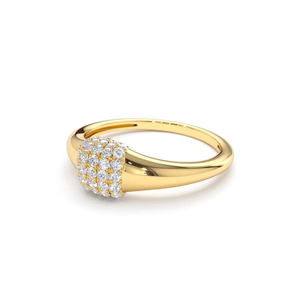 14K Pave Diamond Pinky Ring - view 4