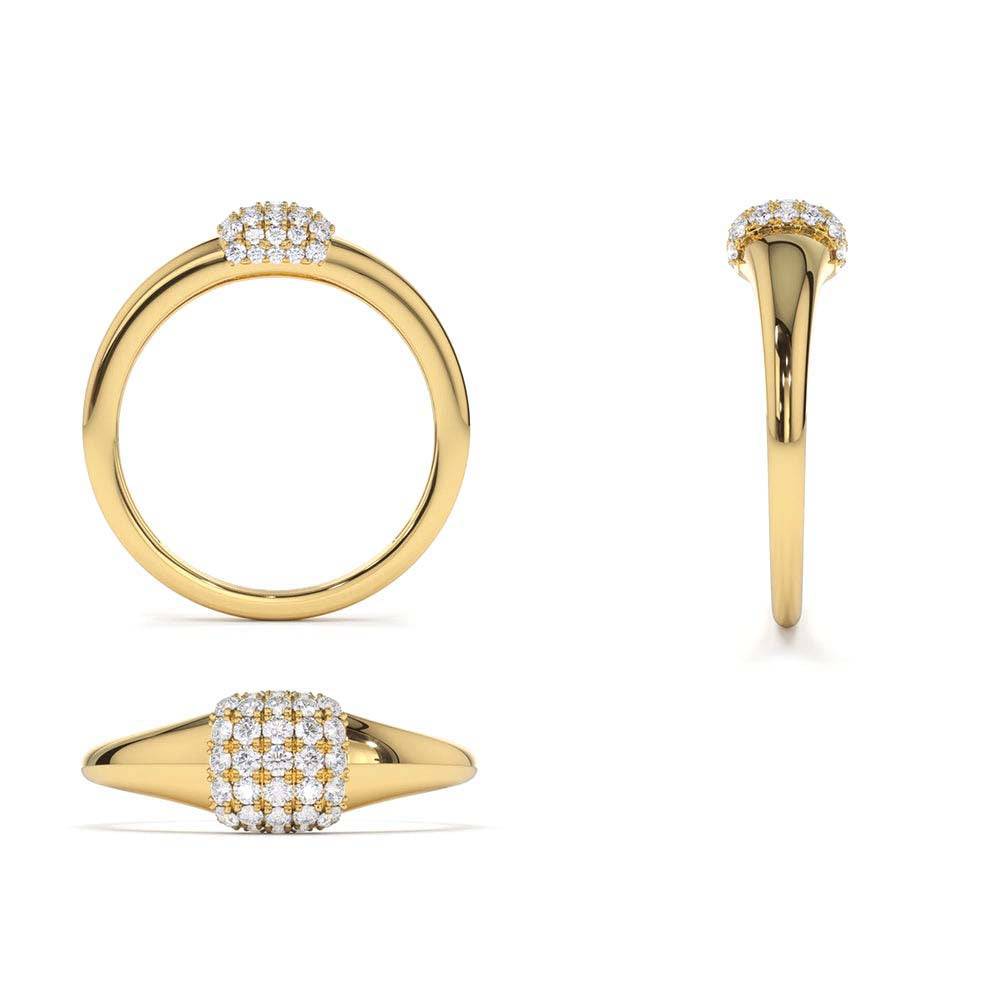14K Pave Diamond Pinky Ring - view 5