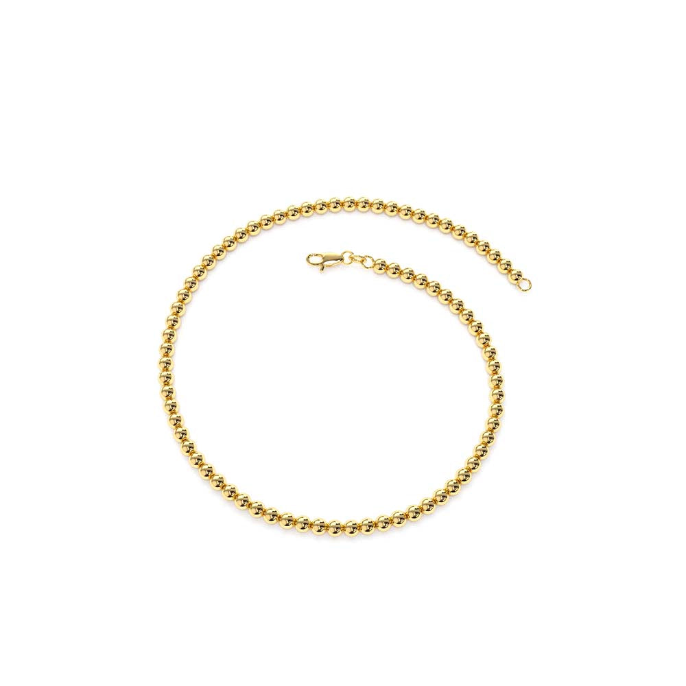 14K 2.5MM Beaded Bracelet - view 4
