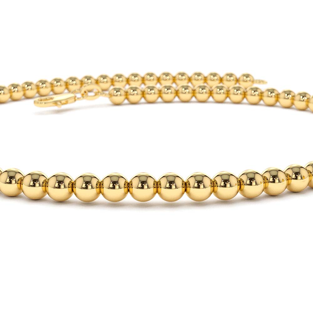 14K 2.5MM Beaded Bracelet - view 5