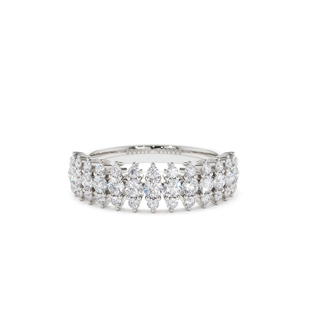 14K Half Eternity Round Diamond Spike Ring - view 3