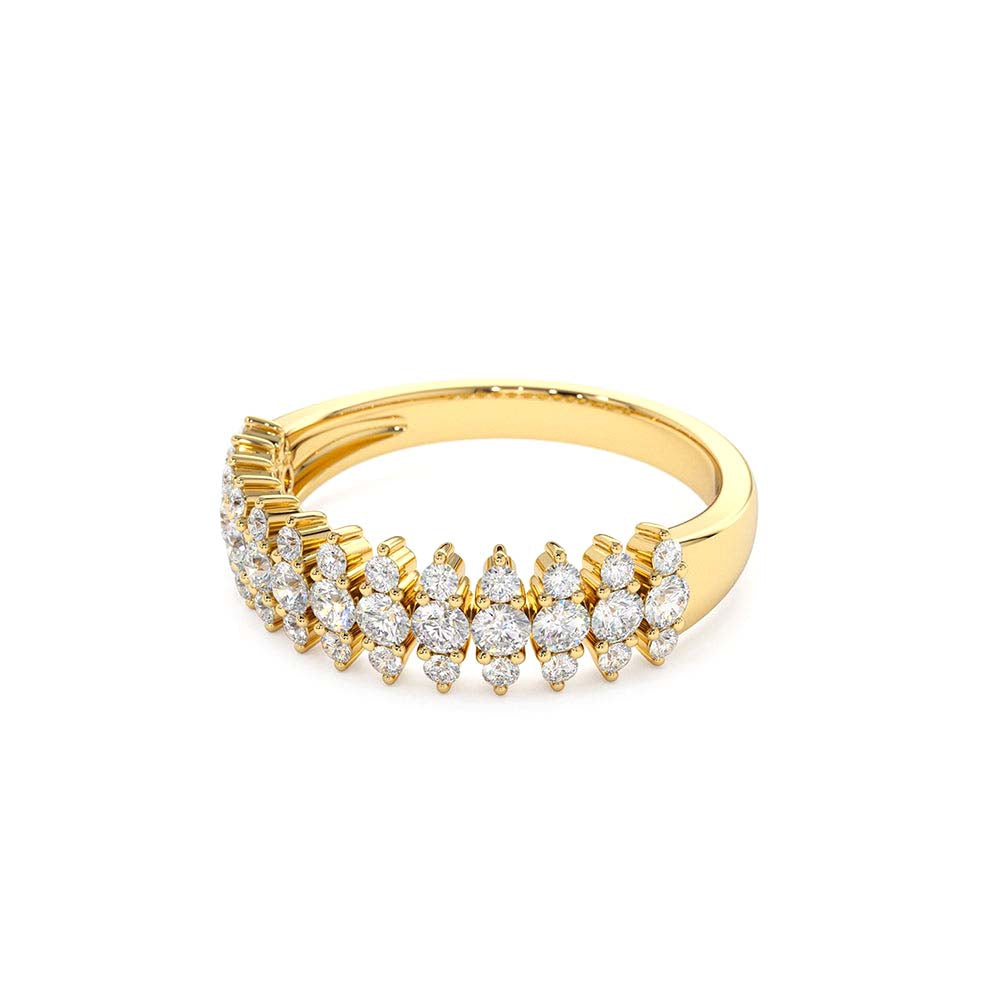 14K Half Eternity Round Diamond Spike Ring - view 4