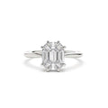 14K Double Claw Step Cut Illusion Solitaire Engagement Ring by Orlina Fine