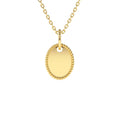 14K Mini Oval Initial Tag with Twist Rope by Orlina Fine