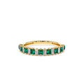 14K Unique Princess Cut Emerald and Baguette Diamond Ring by Orlina Fine