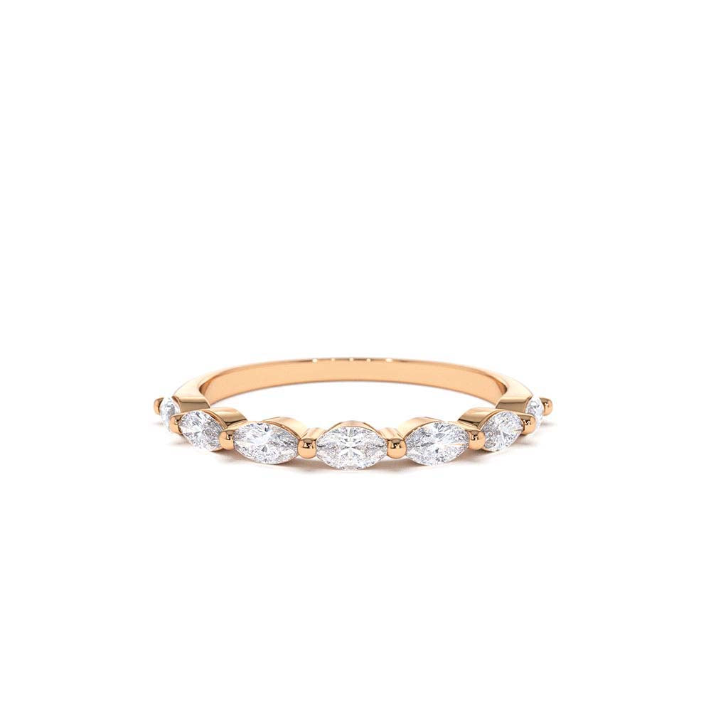 14K Marquise Cut Diamond Anniversary Band - view 2