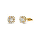 14K Halo Setting Diamond Studs by Orlina Fine