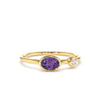 14K Gold Oval Shape Amethyst and Diamond Ring by Orlina Fine