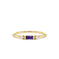 14K Gold Baguette Amethyst With Diamond Ring by Orlina Fine