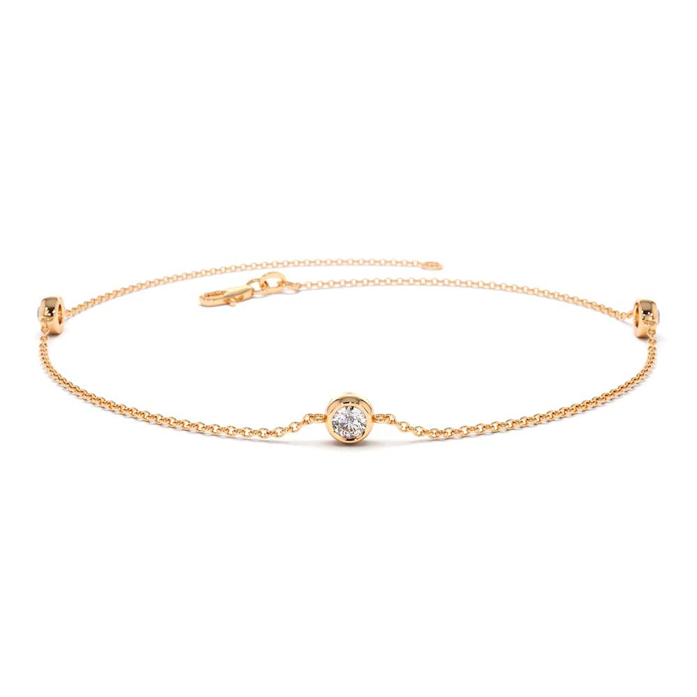 14K Gold 5 Stone 0.50ctw Diamond by The Yard Solitaire Bracelet - view 3