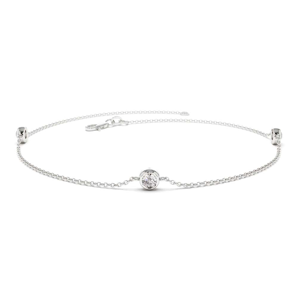 14K Gold 5 Stone 0.50ctw Diamond by The Yard Solitaire Bracelet - view 4