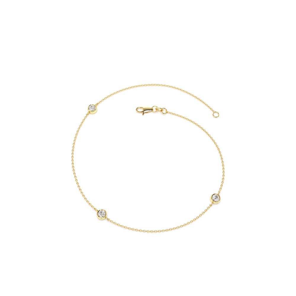 14K Gold 5 Stone 0.50ctw Diamond by The Yard Solitaire Bracelet - view 5