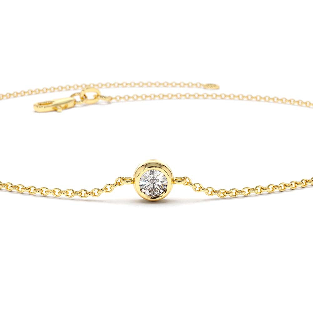 14K Gold 3 Stone 0.30ctw Diamond by The Yard Solitaire Bracelet - view 7