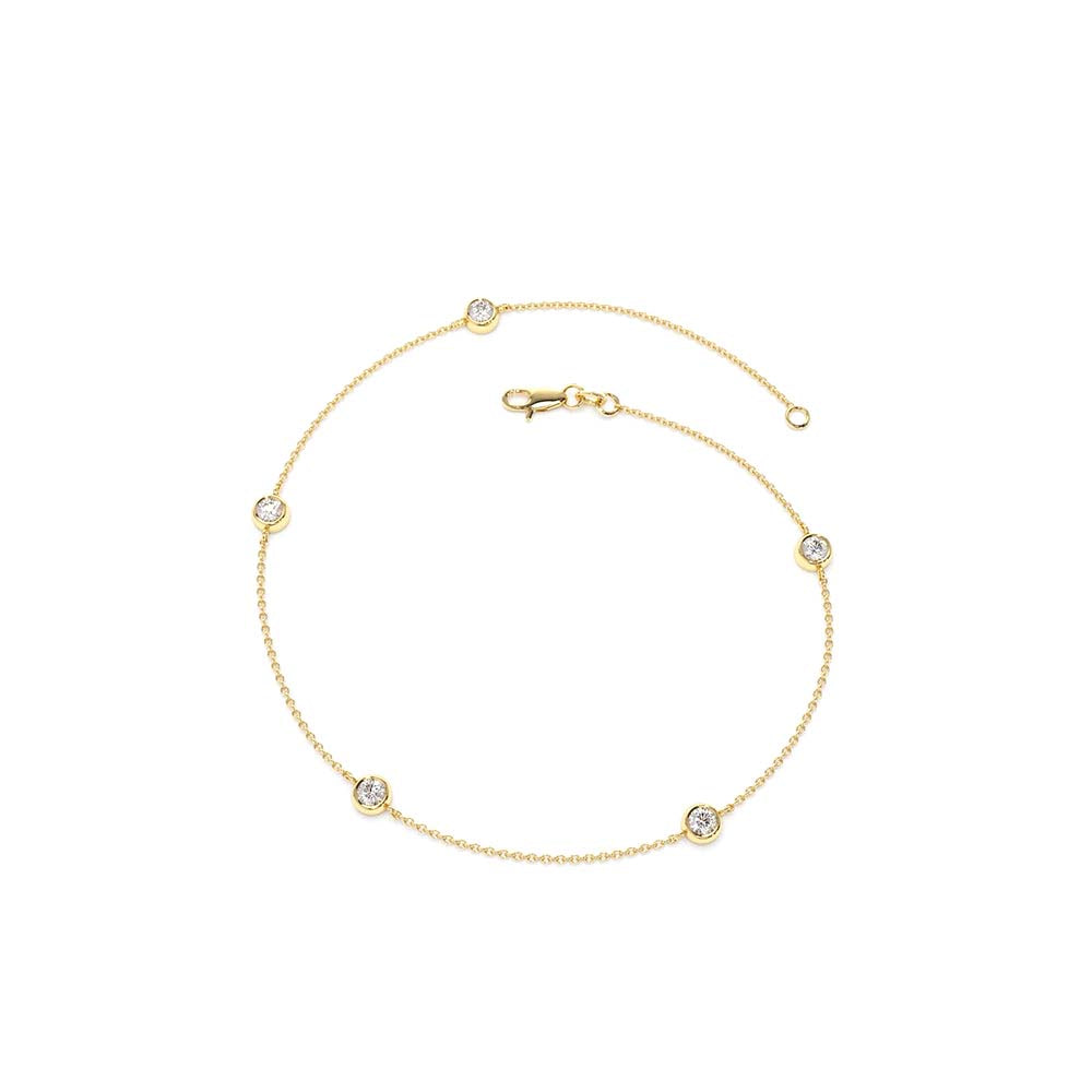 14K Gold 3 Stone 0.30ctw Diamond by The Yard Solitaire Bracelet - view 10