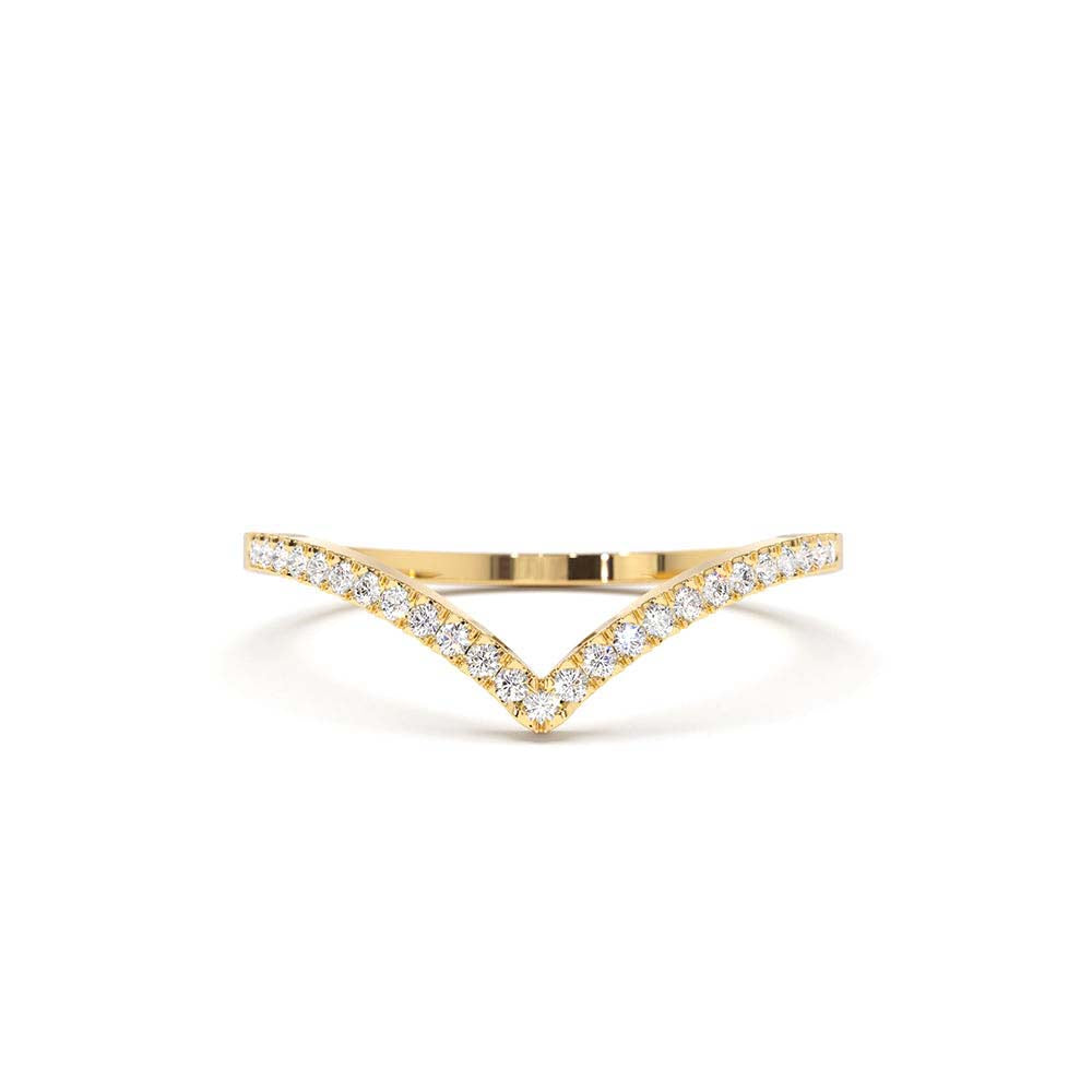 14K Gold Diamond Chevron Ring by Orlina Fine