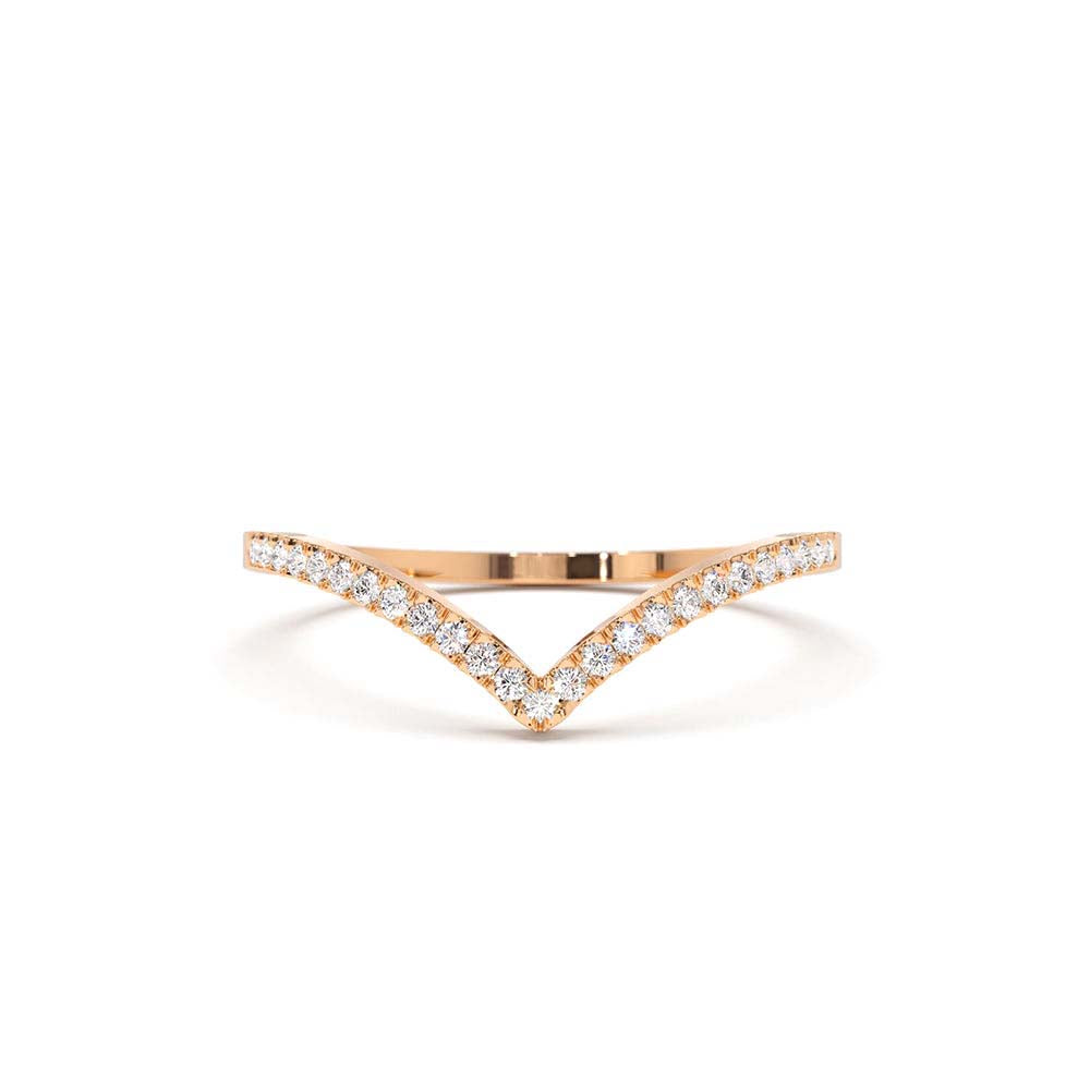 14K Gold Diamond Chevron Ring - view 2